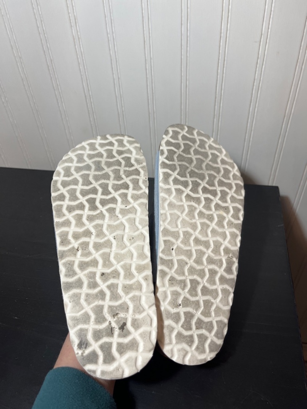 Cushionaire Light Blue Suede Two-Strap Buckle Cork Sandals - Size 8 Medium - Picture 4 of 14